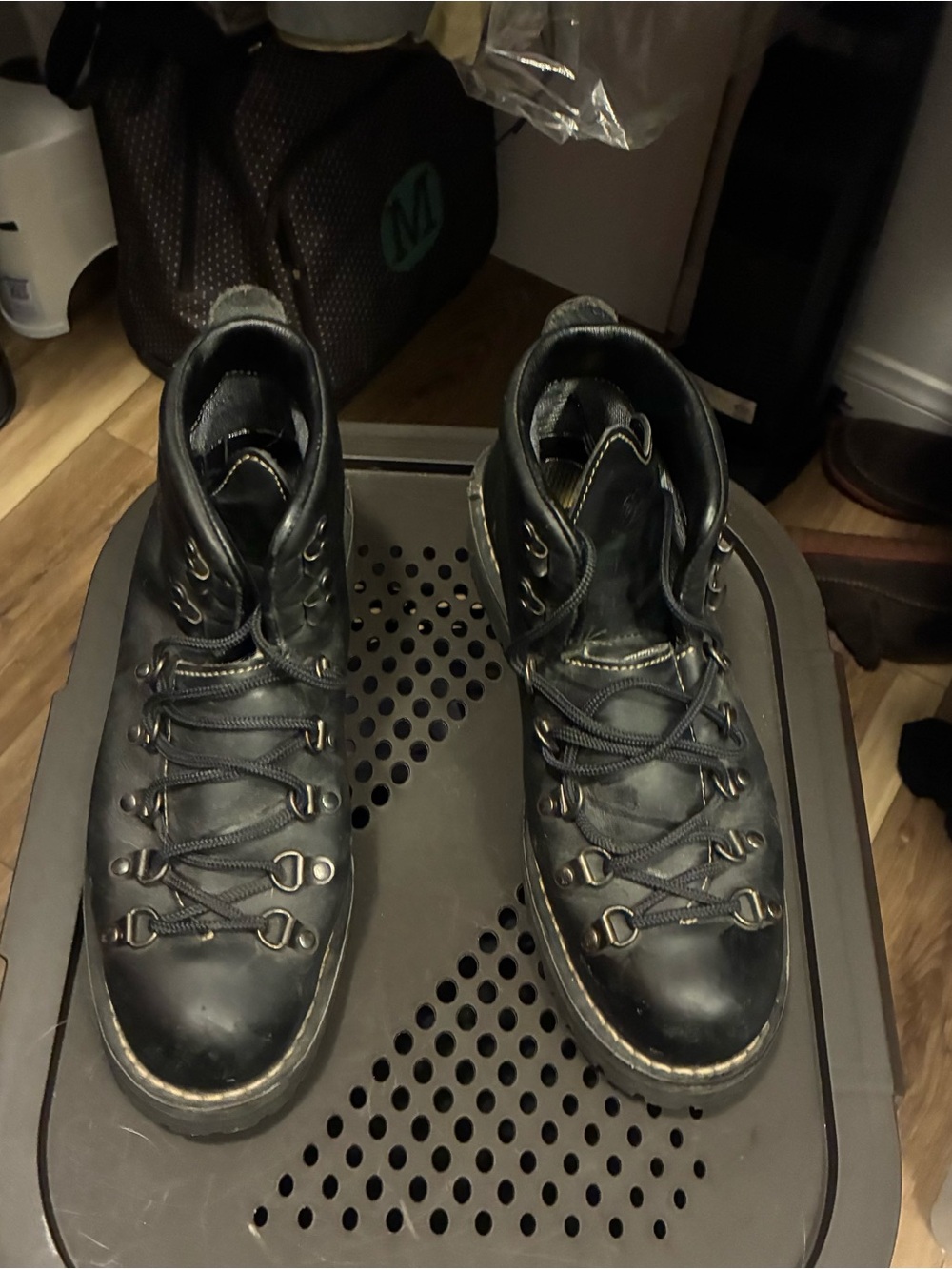 Danner Black Leather Lace-Up Trekking Boots
